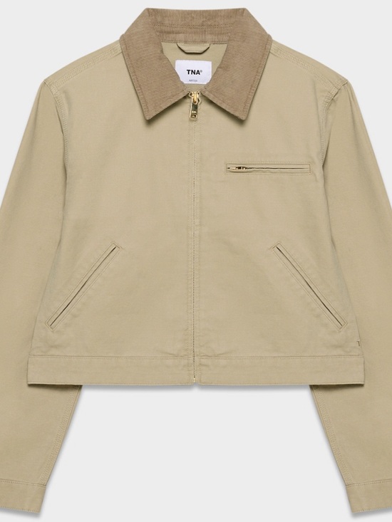 TNA Jackets & Blazers - TNA Women's Tan Canvas Jacket with Corduroy Collar